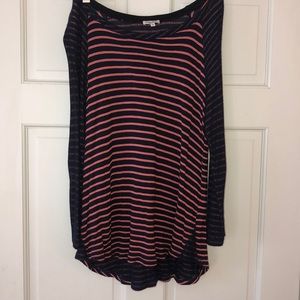 Splendid 3/4 Length Striped Shirt